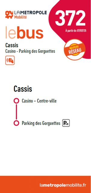 Bus route 372: Parking Gorguettes - Town Centre (Casino de Jeux)