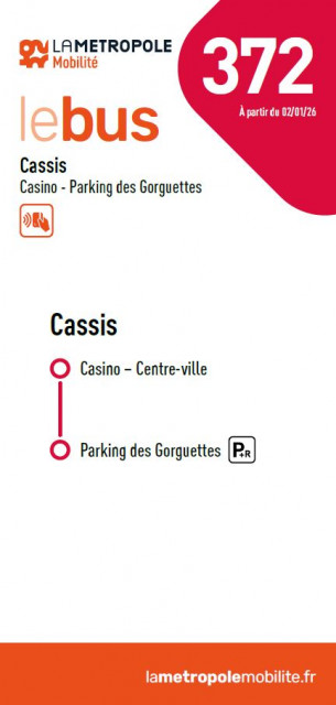 Horaires bus 372 - Parking Gorguettes - Casino