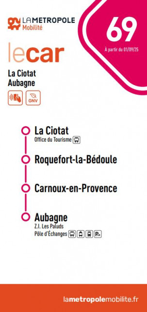 Horaires bus 69 - Aubagne - La Ciotat