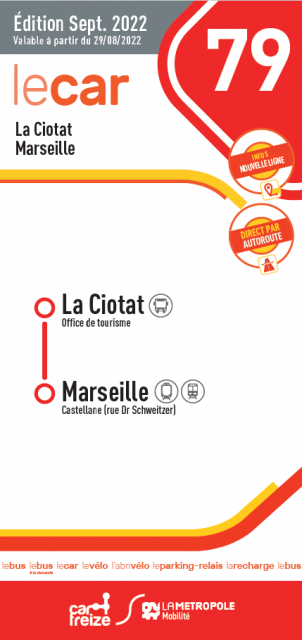 Horaire ligne 79 Marseille - La Ciotat