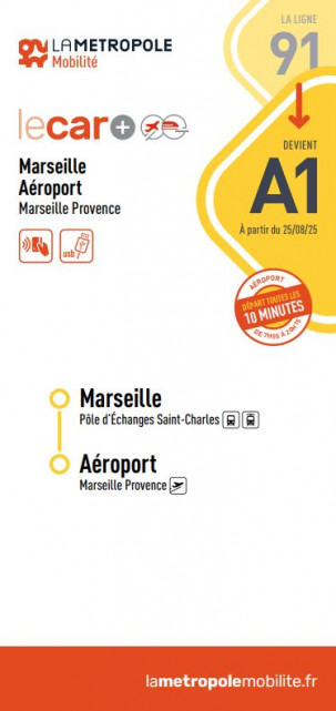 Horaires bus A1 - Marseille - Aéroport